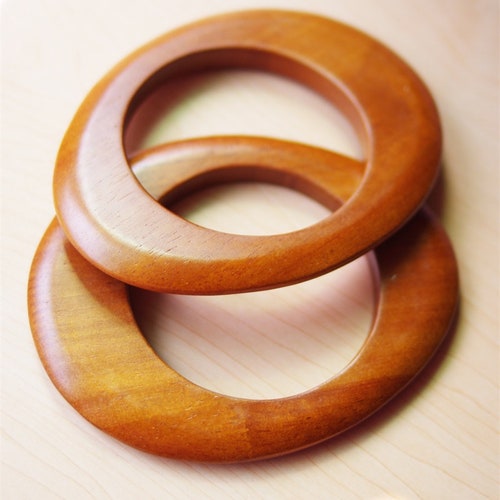 A Pair of Rectangular Wooden Handles for Bag Handcraft Etsy