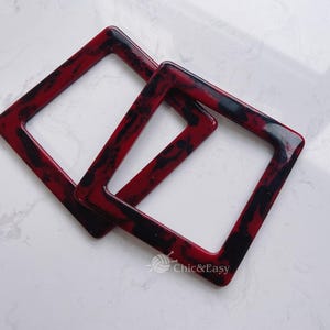 A pair of 13cm Red Acrylic Handles for Bag, Handcraft Material for Handbag Making CAE-Z001