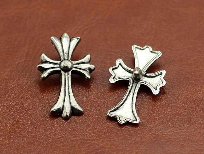 PACK of 5 Metal Cross Rivets Studs Leather Studs Leathe PACK of 5 Metal Cross Rivets Studs Leather Studs Leathe