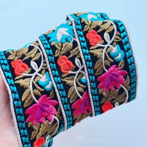 1 Yard Flower Jacquard Ribbon Geometric Woven Trim Border Embroidered Ribbon Sewing Trim Craft Ribbon Jacquard Trim PF_ZDNC370