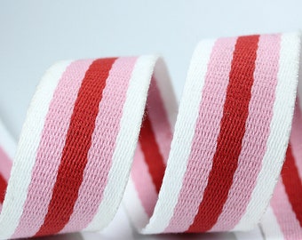 1.5" Wide Striped Polyester Cotton Webbing Bag handles, bag strap for tote bag Upholstery Webbing PF_ZDNC070