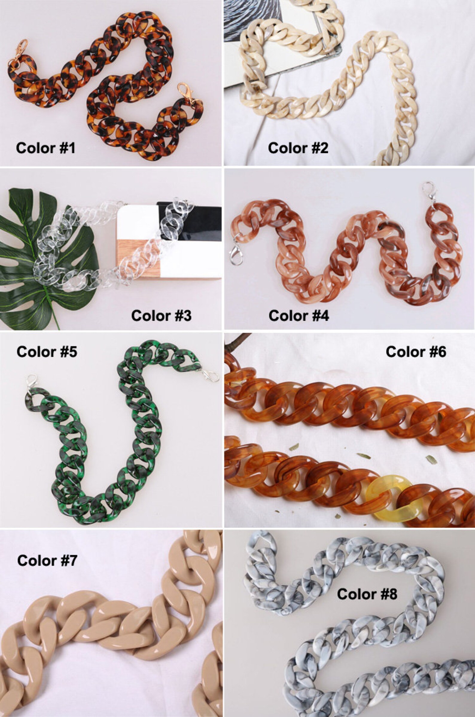 A Piece of 60cm Long Acrylic Chain Purse Chain Handle Plastic Etsy