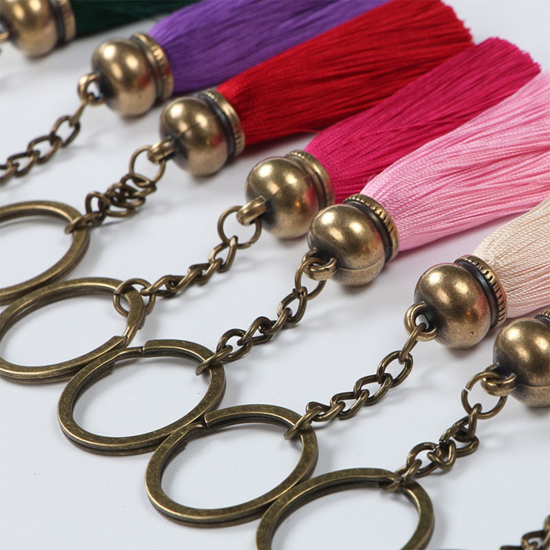 A Piece of 2 Keyring Tassels Fringe Tassels, Tassel Charm DIY Tassels
