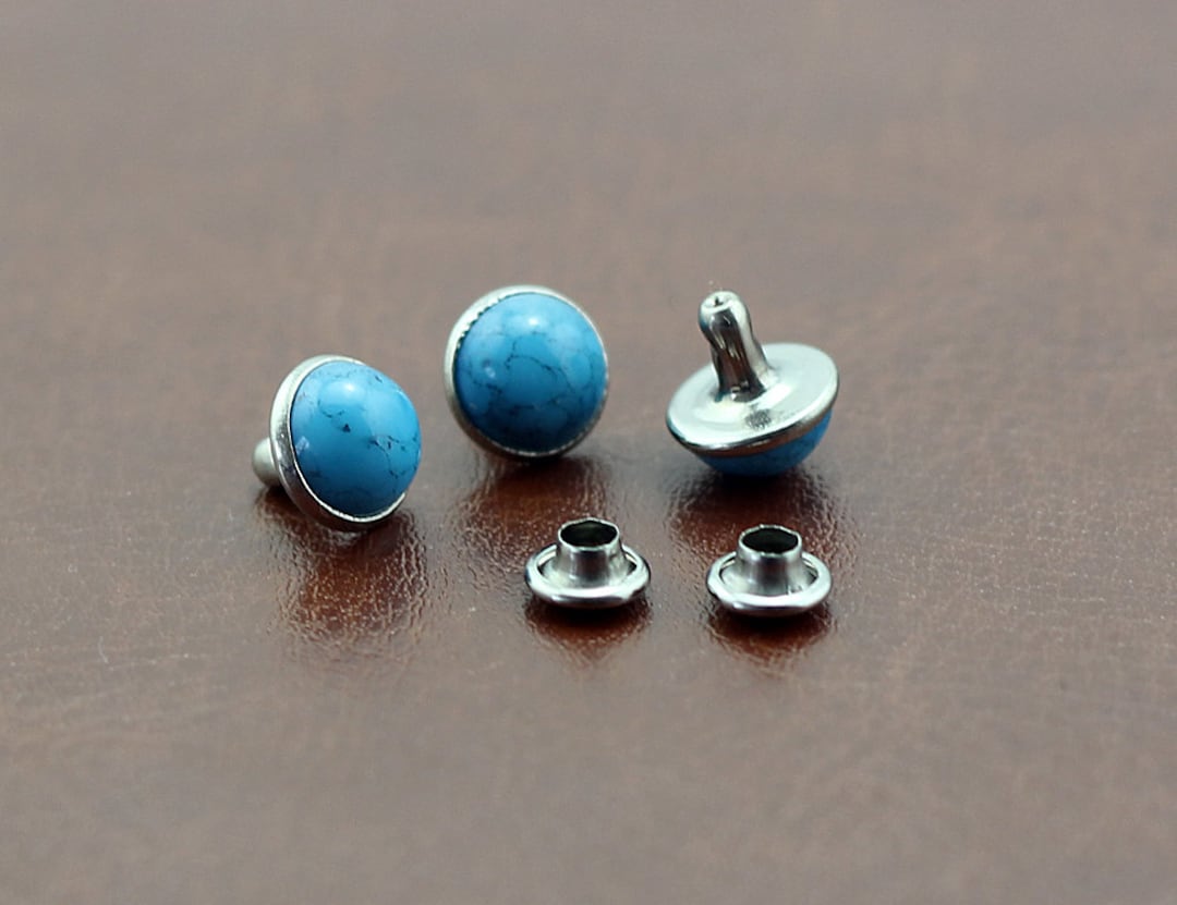 PACK of 20 Turquoise Round Rivets Studs Leather Studs Leather Craft