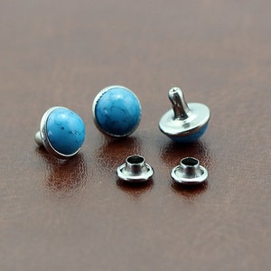 PACK of 20 Turquoise Round Rivets Studs Leather Studs Leather Craft Decorative Rivet D435