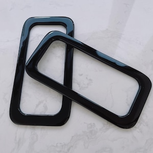 A pair of 12.5cm Black Acrylic Handles for Bag, Handcraft Material for Handbag Making CAE1348