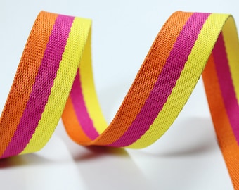 Striped Polyester Cotton Webbing: 1.5" Bag Straps & Handles PF_L_1418