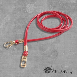 PU Leather Purse Handle: Replacement Bag Strap with Metal Chain
