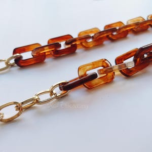 A piece of Acrylic Chain Purse Chain Metal Strap Handle Plastic Handles for Bag, Handcraft Material for Handbag Making CAE1461