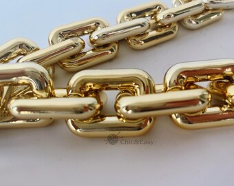 Gold Chunky Acrylic Purse Chain Strap: Handbag Making Material CAE-Z487