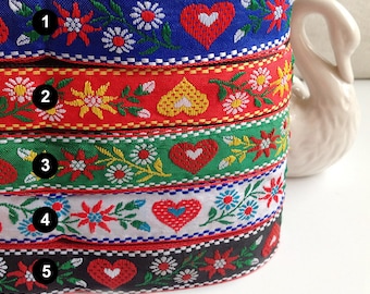 1 Yard Flower Jacquard Ribbon Geometric Woven Trim Border Embroidered Ribbon Sewing Trim Craft Ribbon Jacquard Trim PF_ZDNC340