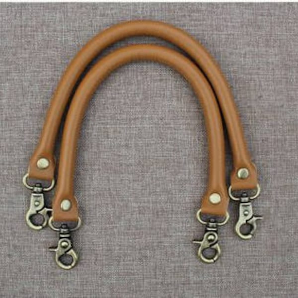 A pair of purse handle leather strap for Bag Leather Replacement Strap Handles handbag handle LS061