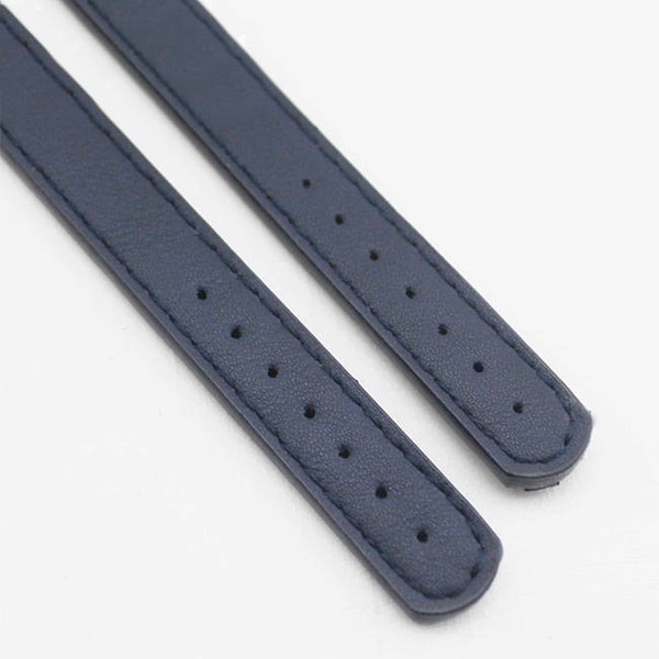 A pair of navy blue purse handle PU leather strap for Bag Leather Replacement Strap Handles handbag handle CAE043