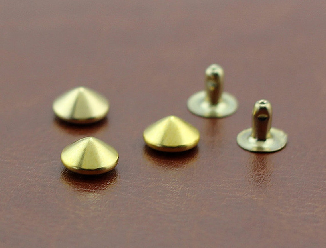 PACK of 50 Gold 10mm Cone Rivets Studs Leather Studs Leather Etsy