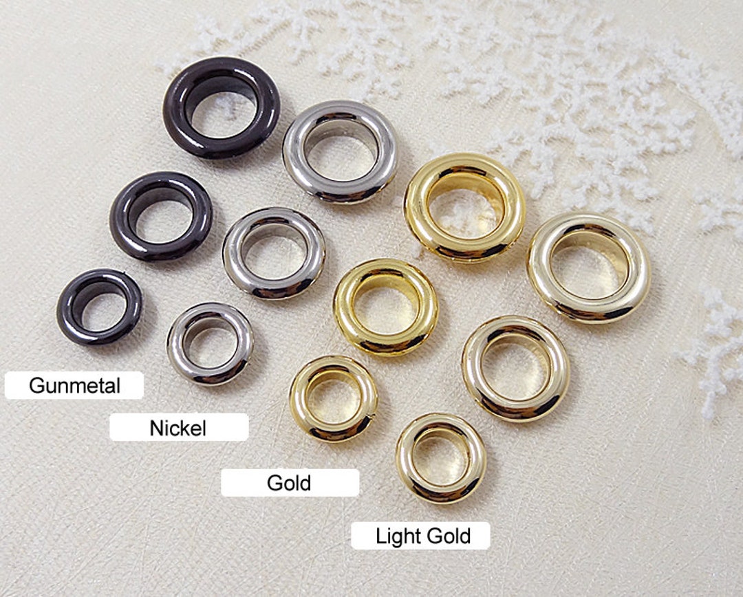 6pcs Metal Eyelets Grommets Flat Eyelet Flat Grommets Metal Loops Chain ...