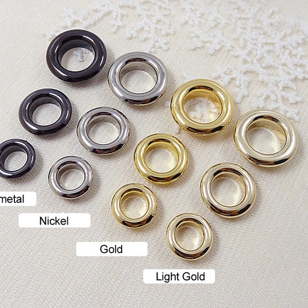 6pcs Metal Eyelets Grommets Flat Eyelet Flat Grommets Metal Loops Chain Connector Handbag Hardware CAE-R285