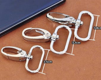 4pcs Silver Purse clasps bag hooks strap clasp swivel clasp lobster clasp Heavy Duty High Quality CAE-R081