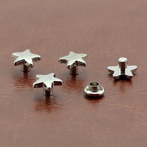 PACK of 10 Gunmetal 10mm Star Rivets Studs Leather Studs - Etsy