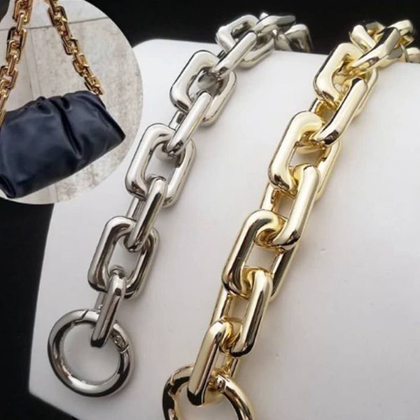 High Quality Purse Chain, Metal Shoulder Handbag Strap, Replacement Handle Chain, Metal Chunky Bag Chain Strap JS128