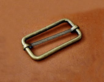 10pcs Anti Brass Rectangle Strap Sliders Rings Finding for Handmade Bags CAE-R009