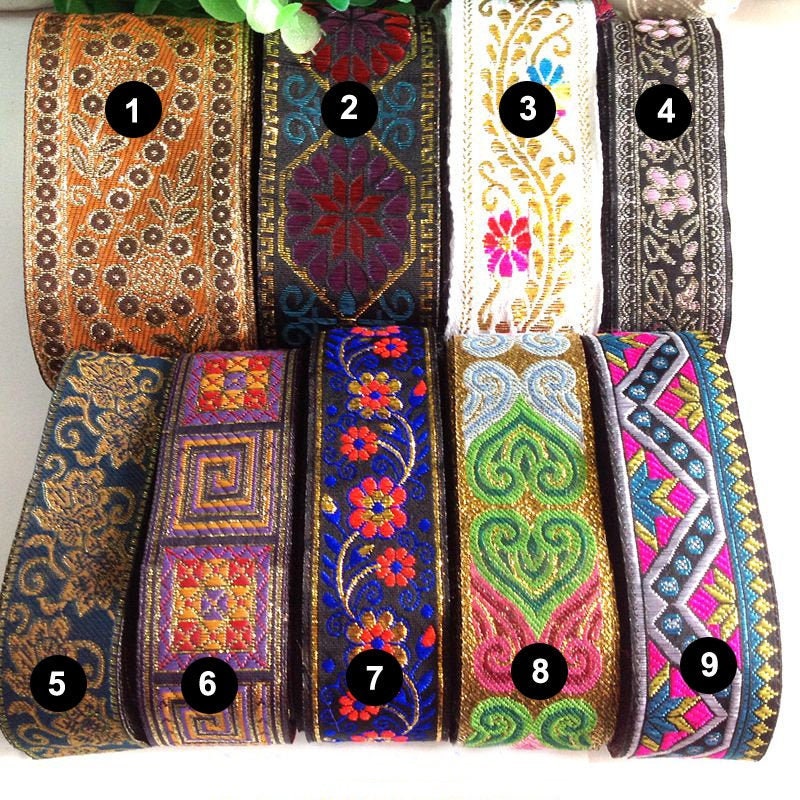 Jacquard Ribbon Trim Sewing Embroidered Ribbon Jacquard Trim for Sewing  Clothing Home Decor Wedding Bag