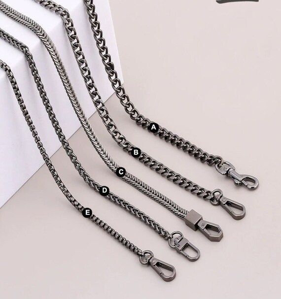 Gunmetal Purse Chain Metal Shoulder Handbag Strap Replacement Handle Chain Metal Crossbody Bag Chain Strap JS196