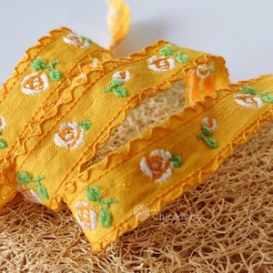 1 Yard Flower Jacquard Ribbon Geometric Woven Trim Border Embroidered Ribbon Sewing Trim Craft Ribbon Jacquard Trim MZZD004