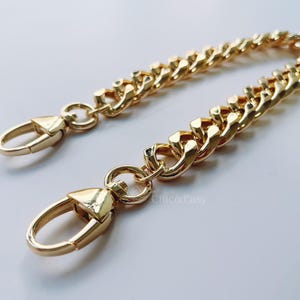 Gold Metal Purse Chain: Replacement Handbag Strap (22MM Width)