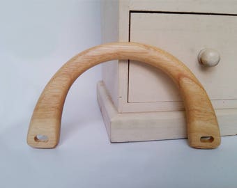 A pair of 15cm Wooden Handles for Bag, Handcraft Material for Handbag Making CAE1094