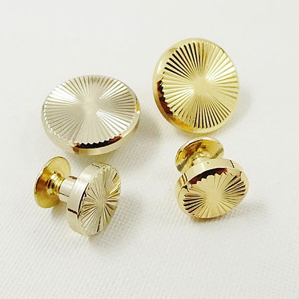 2pcs Gold Tone Ball Studs Screw back Leather Craft Decorations DIY Findings Purse Ball Rivet Studs CAE-R266