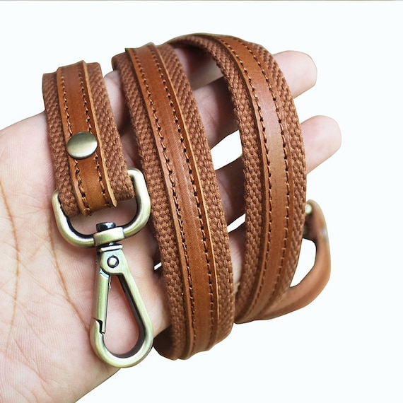 A Piece of Canvas Genuine Leather Strap Cotton bing Strap Etsy