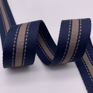 1.5" Wide Striped Polyester Cotton Webbing Bag handles, bag strap for tote bag Upholstery Webbing PF_L_1437