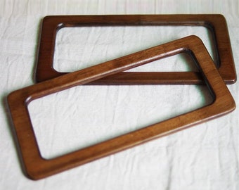 A pair of Rectangular Wooden Handles for Bag, Handcraft Material for Handbag Making CAE1106