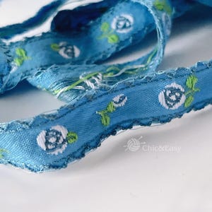 Floral Jacquard Band: Gestickte Webkante, 1 Yard (0.67 &quot;) MZZD006