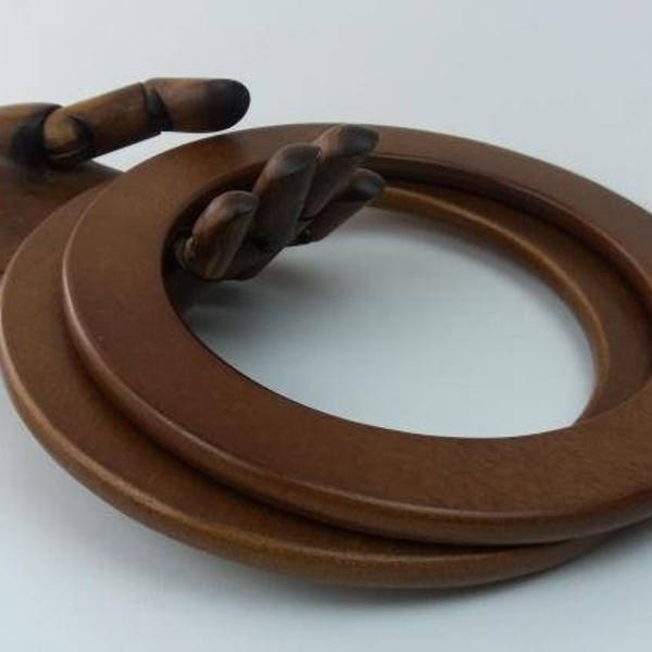 A pair of 18cm Wooden Handles for Bag, Handcraft Material for Handbag Making CAE1098