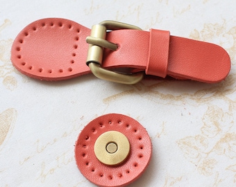 A set Genuine Leather With Magnetic Snap Leather Closures For Handbag Clasp Snap Fasteners CAE-R204