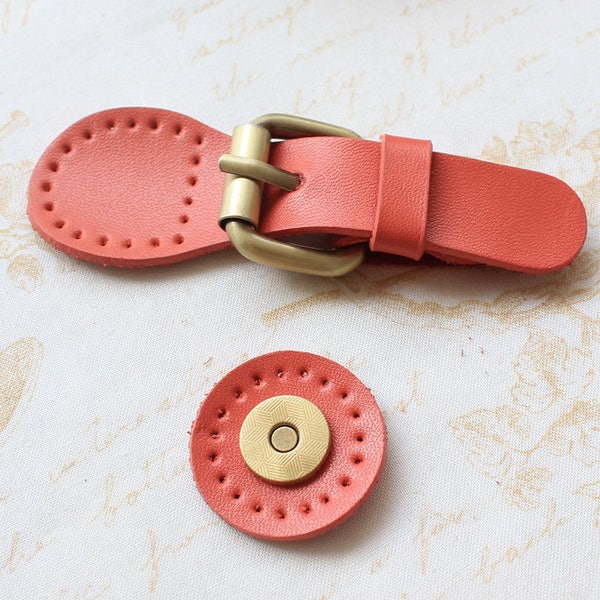 A set Genuine Leather With Magnetic Snap Leather Closures For Handbag Clasp Snap Fasteners CAE-R204