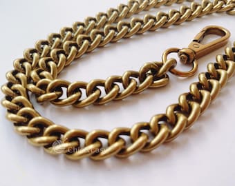 Antique Gold Purse Chain: Metal Handbag Strap Replacement (13MM) JS148
