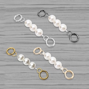 13cm Long Pearl Metal Extention Purse Chain Cross-Body Purse Strap Extender Handbag Shoulder Strap Extender Bag Chain Accessory CAE-Z163