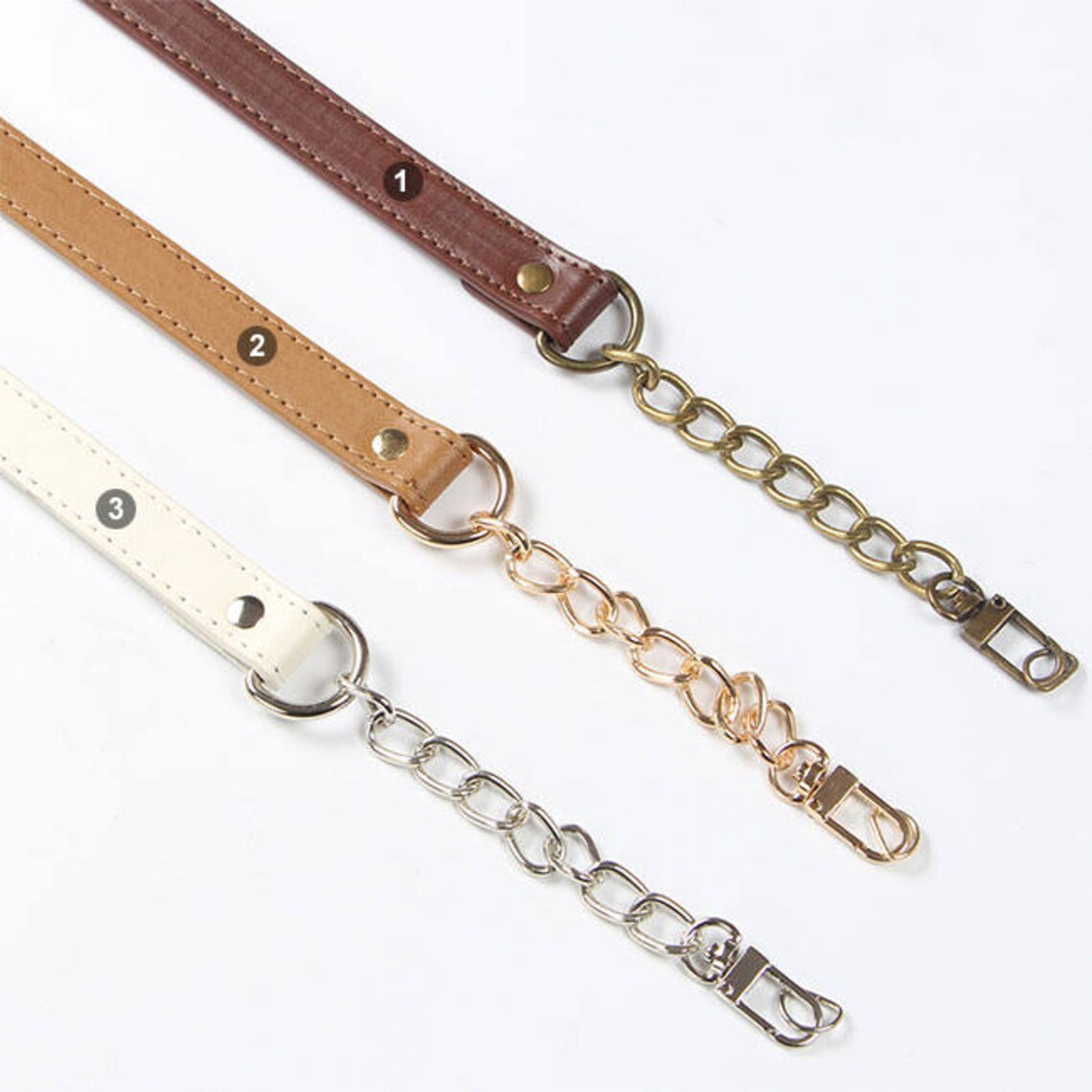 PU Leather Purse Chain Leather Strap Metal Shoulder Handbag Etsy