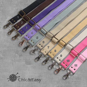 Ein Stück verstellbarer Baumwollgurtband Crossbody Taschengriffe, Taschengurt für Taschenersatzriemen Metallverschluss CAE-N030