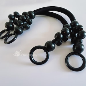 A pair of Wooden Bead Handles for Bag, Handcraft Material for Handbag Making CAE1076