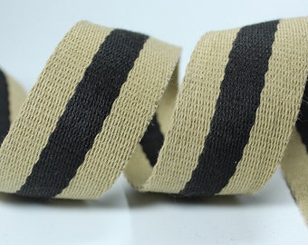 1.5" Wide Striped Polyester Cotton Webbing Bag handles, bag strap for tote bag Upholstery Webbing PF_ZDNC084