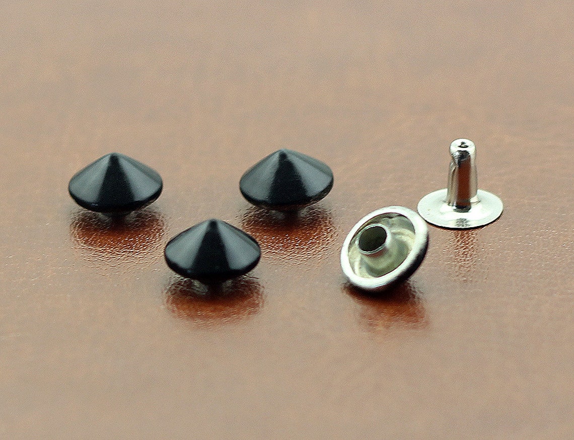 PACK of 30 Black 10mm Cone Rivets Studs Leather Studs Leather Etsy