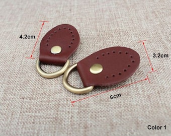 45 units (90 pcs) High Qaulity D-Ring with Genuine Leather Tab Attachment Genuine Leather Slider Strap Snap Hook CAE-R188