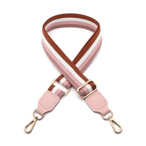 A piece of Adjustable Cotton Blended Webbing Strap Leather Bag handles, bag strap for Bag Replacement Strap Metal Fastener CAE1584