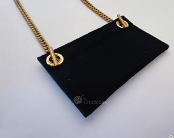 Felt Purse Insert Organizer: Clutch Conversion Kit with Chain BND029