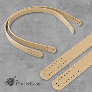 A pair of Purse Handle PU Leather Strap for Bag Leather Replacement Strap Handles handbag handle CAE-N028