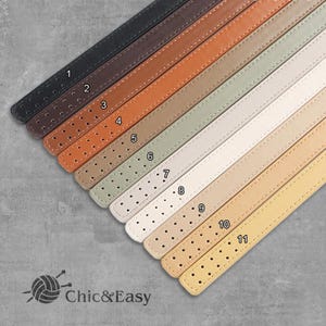 A pair of Purse Handle PU Leather Strap for Bag Leather Replacement Strap Handles handbag handle CAE-N035