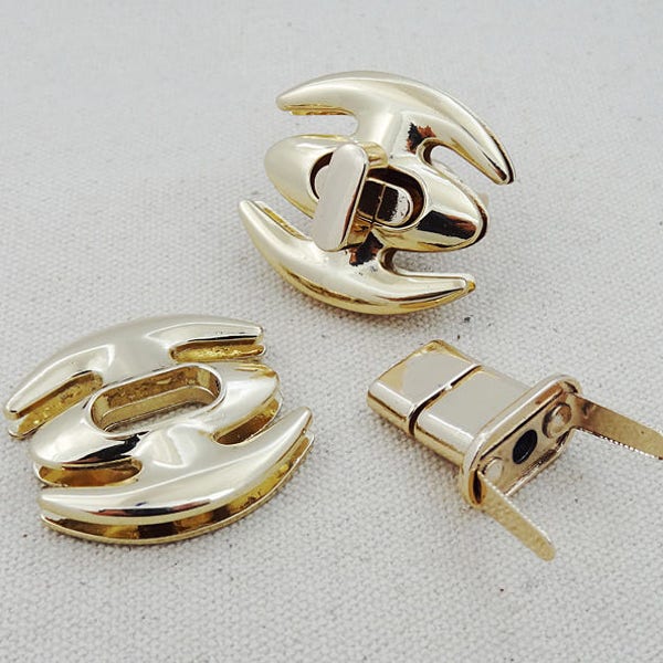 1pc Gold Purse Lock Turn Lock Twist Lock Handbag Purse Bag Making Supplies Hardware CAE-R226